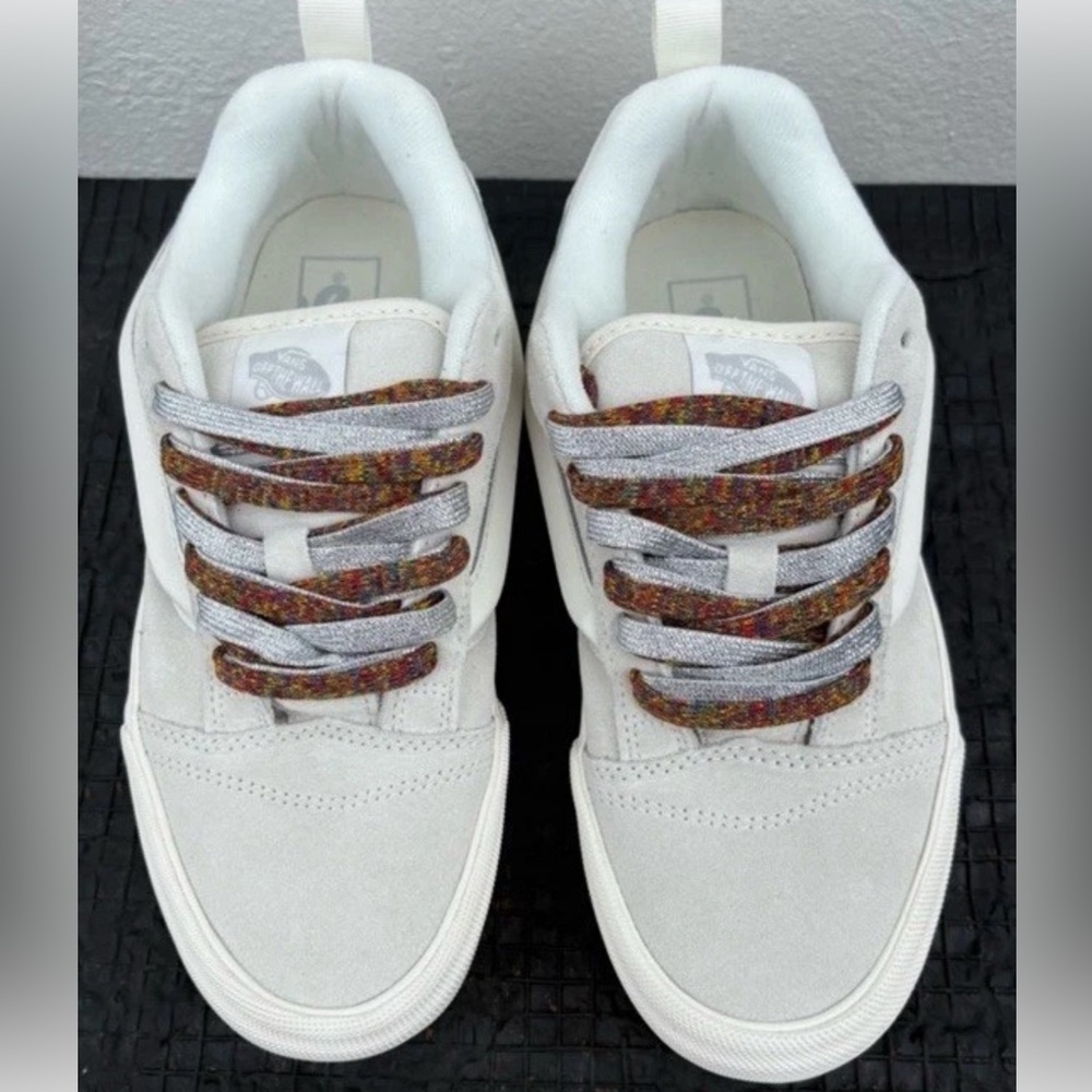 VANS Knu Stack Skate Shoes Lace Up Platform white Puffy Sneakers W 9.5 M 8 NEW - Picture 9 of 13
